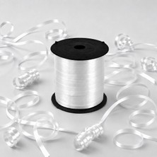 Alet Çantam Beyaz Renkli Rafya Şerit Kurdele Rabant Balon Hediye Paketi Ipi Süsleme Şeridi 8mm x 200MT
