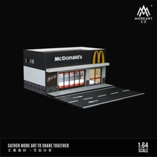 Moreart MO941109 1:64 Mcdonald's Fast Food Restoranı LED Işıklı Diorama Model Araç Sergileme Standı