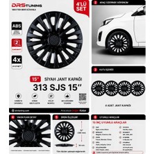 Drs Tuning Renault Uyumlu 15 Inç Kırılmaz Parlak Siyah Jant Kapağı 1 Takım 4 Adet NO:313