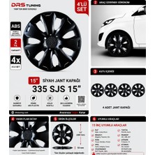 Drs Tuning Renault Uyumlu 15 Inc Kırılmaz Parlak Siyah Jant Kapağı 1 Takım 4 Adet NO:335