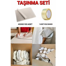 Mçb Group Taşınma Paketleme Kağıdı 40X60 cm 100 Adet + Koli Bandı | Tabak Bardak Eşya Ambalaj Seti