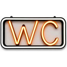 Neon Star 3d Wc Neon LED Tabela Duvara Monte Işıklı Tuvalet Yönlendirme Tabelası 12V Adaptörlü 3D Baskı
