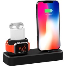 Renas Store Ally 3in1 Charging Base Iphone+ Iwatch+ Ipods Silikon Şarj STANDI-(5775)