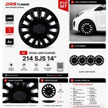 Drs Tuning Peugeot Uyumlu 14 Inc Kırılmaz Parlak Siyah Jant Kapağı 1 Takım 4 Adet NO:214