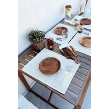 Kai Home 2li %100 Ham Keten Kaşıklık Detaylı Amerikan Servis/ Supla