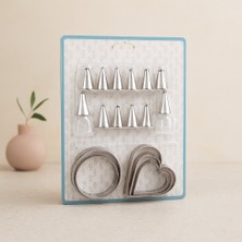 Renas Store Pasta Süsleme Uç Seti 20 Parça (Metal Uçlar ve Kurabiye Kalıpları)