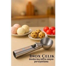 Renas Store Inox 5 cm Dondurma Kaşığı - Karpuz Kurabiye Köfte Helva Porsiyonlama