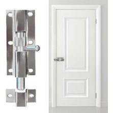 Nacario BADEM10 Kapı Sürgüsü Metal Krom Mavzer Sürgü Sürgülü Kilit 25X70 mm Kapı Pencere Emniyet Kilidi
