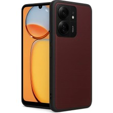 Renas Store Newface Xiaomi Redmi 13C Kılıf Aras Deri Kapak - Bordo