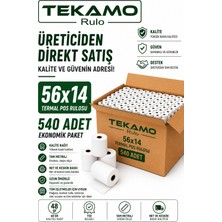 Tekamo 56X14 Yazar Kasa Pos Rulosu ( 54 Paket) 540 Adet Bir Koli