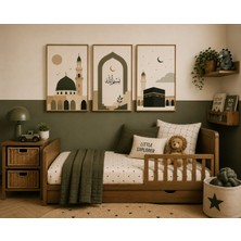 Zera Wall Mdf Tablo 3’lü Cami, Besmele ve Kâbe Temalı Islami Set – Bebek ve Çocuk Odası Duvar Dekorasyonu