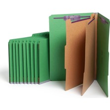 Bg Store Smead Safeshıeld Bağlantı Elemanları ile Basın Tahtası Sınıflandırma Dosya Klasörü, 2 Bölücü, 2" Genişletme, Yasal Boyut, Yeşil, Kutu Başına 10 (19033)