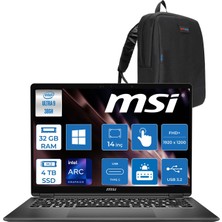 Msı Prestıge 14 Flıp Aı+ D3MTG  Intel Core Ultra 9 386H Aı 32GB Ddr5 4tb SSD 14” Fhd+ (1920X1200), OLED Touch, 100% Dcı-P3+Msi Nano Kalem WIN11PRO Dokunmatik Bilgisayar G3MGXTRP15+ZETTAÇANTA