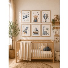 Zera Wall Mdf Tablo 6’lı Uçak, Ayıcık, Balon, Roket, Yelkenli ve Dinozor Temalı Set – Bebek ve Çocuk Odası Duvar Dekorasyonu