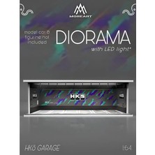 Moreart MO914002 1:64 Hks Workshop LED Işıklı Servis Garajı Dioraması Model Araç Sergileme Standı