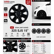 Drs Tuning Renault Uyumlu 15 Inç Kırılmaz Parlak Siyah Jant Kapağı 1 Takım 4 Adet NO:325