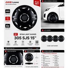 Drs Tuning Dacia Uyumlu 15 Inc Kırılmaz Parlak Siyah Jant Kapağı 1 Takım 4 Adet NO:305