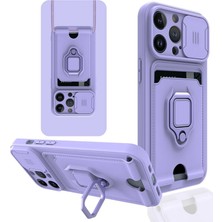 Magicool Iphone 13 Pro Kılıf Zuma Kartvizitli Yüzüklü Silikon - Lila