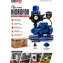 Deko Turkey 0.5 Hp Otomatik Hidrofor Seti | 2 Kat 2 Daire Uyumlu | Hidromatlı Su Pompası | Bakır Basınç Artırıcı