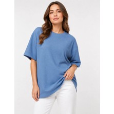 Bella Vita Butik Bellavita Botuique Oversize Dokulu Basic Tişört
