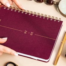 Bg Store 2026 A5 Spiralli Keten Haftalık Ajanda 12 Aylık - Bordo