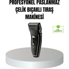 Renas Store Profesyonel Şarjlı Saç ve Sakal Tıraş Makinesi – Çelik Bıçaklı Ayarlanabilir Başlıklı Kablosuz