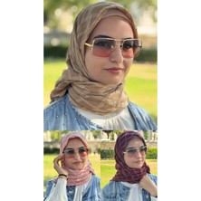 ALDAIYR 3 Jakarlı Pamuk Caz Eşarp 120X120 Pamuk Ikinci Desen