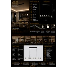 100 cm Modern Lineer LED Sarkıt Avize | 70W | 3200K Gün Işığı | Platin Kaplama