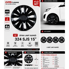 Drs Tuning Dacia Uyumlu 15 Inç Kırılmaz Parlak Siyah Jant Kapağı 1 Takım 4 Adet NO:324