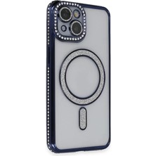 Renas Store Iphone 13 Kılıf Joke Simli Magneticsafe Kılıf - Lacivert