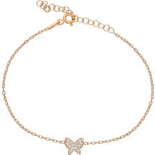 Eva Pırlanta Minimal Kelebek Bileklik 718527 Rose