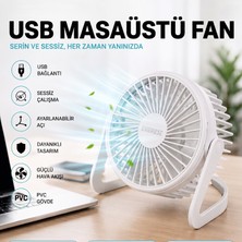 Hediye Bahçesi Masaüstü Mini USB Fan - Pvc Gövdeli - 360° Ayarlanabilir
