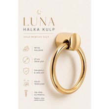Nublado Luna Sarkaç Mobilya Dolap ve Çekmece Kulpu Gold Metal Halka Kulp 63 mm Tek Vidalı Dekoratif Sallanır Kulp Mutfak Banyo Gardırop Komodin Konsol Kapak Kulbu 1 Adet