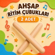 Circle Toys Doğal Ahşap Ritim Çubukları 2’li Çocuk Müzik ve Ritim Oyuncağı (2 Adet)