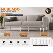 Nublado 6’lı Mobilya Ayak Seti 2 Orta Destek Ayak + 4 Normal Ayak 15 cm 6 Parça Mobilya Ayak Seti