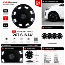 Drs Tuning Volkswagen Uyumlu 14 Inc Kırılmaz Parlak Siyah Jant Kapağı 1 Takım 4 Adet NO:207