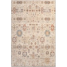 Halımax Crea Panama PN01K Vintage Krem Etnik Desenli Dekoratif Modern Salon Oturma Odası Halısı