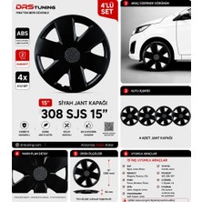 Drs Tuning Chevrolet Uyumlu 15 Inç Kırılmaz Parlak Siyah Jant Kapağı 1 Takım 4 Adet NO:308