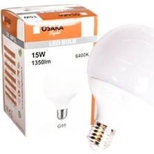 Kap Kaç LEDP016 G95 15W Beyaz Glop LED Ampül