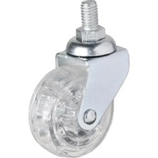 Renas Store Hts 326 - 50X20 mm Şeffaf Makaralı Vidalı Teker 4 Adet