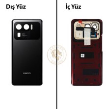 Arsking Xiaomi 11 Ultra Siyah Arka Pil Kapağı Batarya Kapağı Lazer Kesim Back Cover