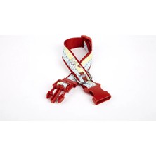 Renas Store Pati Desenli Dokuma Köpek Boyun Tasması 3 cm x 36-60 cm Kırmızı