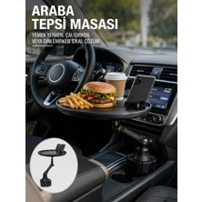 Belirtilmemiş 360° Ayarlanabilir Bardaklık Tepsisi Geniş Yüzeyli Telefon Standlı Yeni Ne