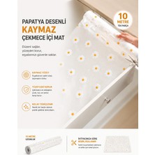 Valor Papatya Desenli Kaymaz Dolap ve Çekmece Içi Mat 10 Metre