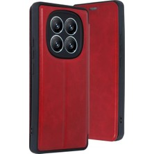 Renas Store Xiaomi Redmi Note 14 Pro 4g Kılıf Flip Cover - Kırmızı