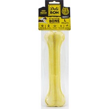 Renas Store Deri Köpek Çiğneti Pres Kemik 1X22CM Beyaz