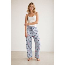 Ziccho Beli Lastikli Desenli Pamuklu Kadın Pijama Altı