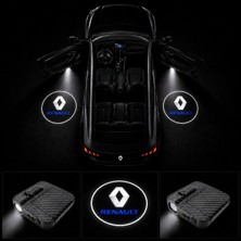 OtoÇizgi Renault Kapı Altı Logo Projektör LED Işığı 2\'li Set Pilli Kablosuz Kapı Karşılama Lambası