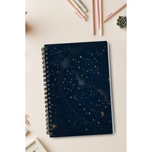 giftkonsept Takımyıldız Haritası Desenli Tasarım 50 Yaprak 100 Sayfa Sprialli Defter