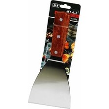 Bg Store Metal Eğik Ağızlı Spatula, Ahşap Saplı, Mutfak Aletleri